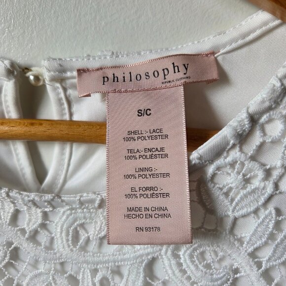 LIKE NEW PHILOSOPHY WHITE LACED TOP SIZE SMALL - Picture 11 of 13
